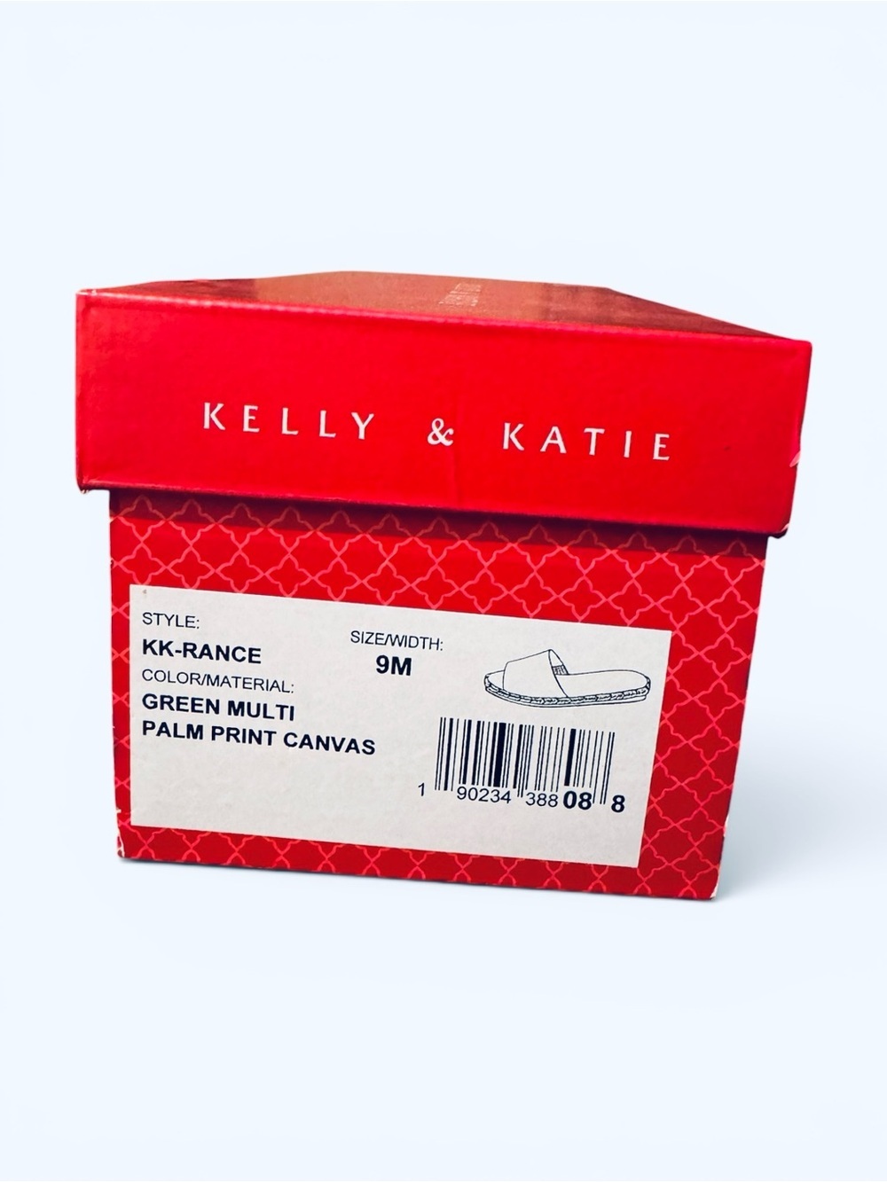 Kelly & Katie KK-Rance Green Multi Palm Print Canvas Sandals - Picture 9 of 9